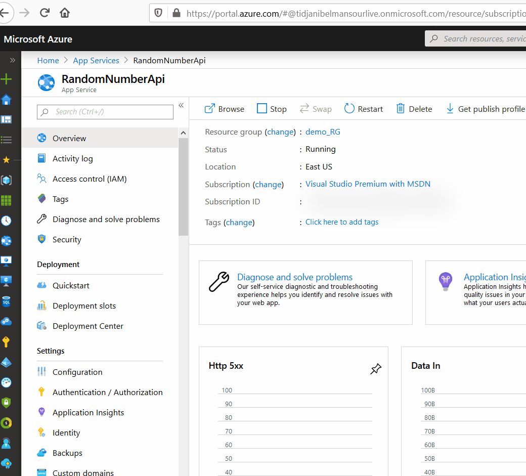 Export Template Azure Portal